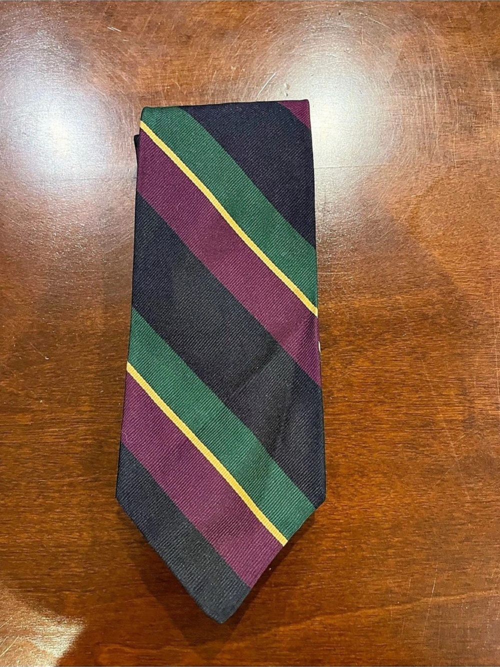 Brooks Brothers Striped Silk Tie in blue & Green